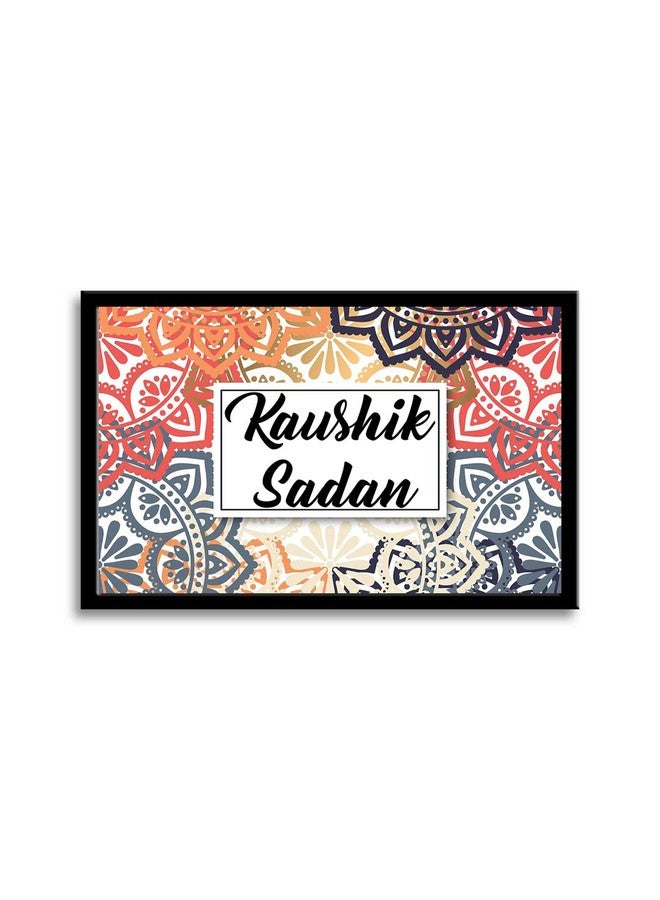 999STORE Printed Clasical Pattern For Home Name Plate (Mdf & Fiber Frame_12 X7.5 Inches_Multi) - Image 1